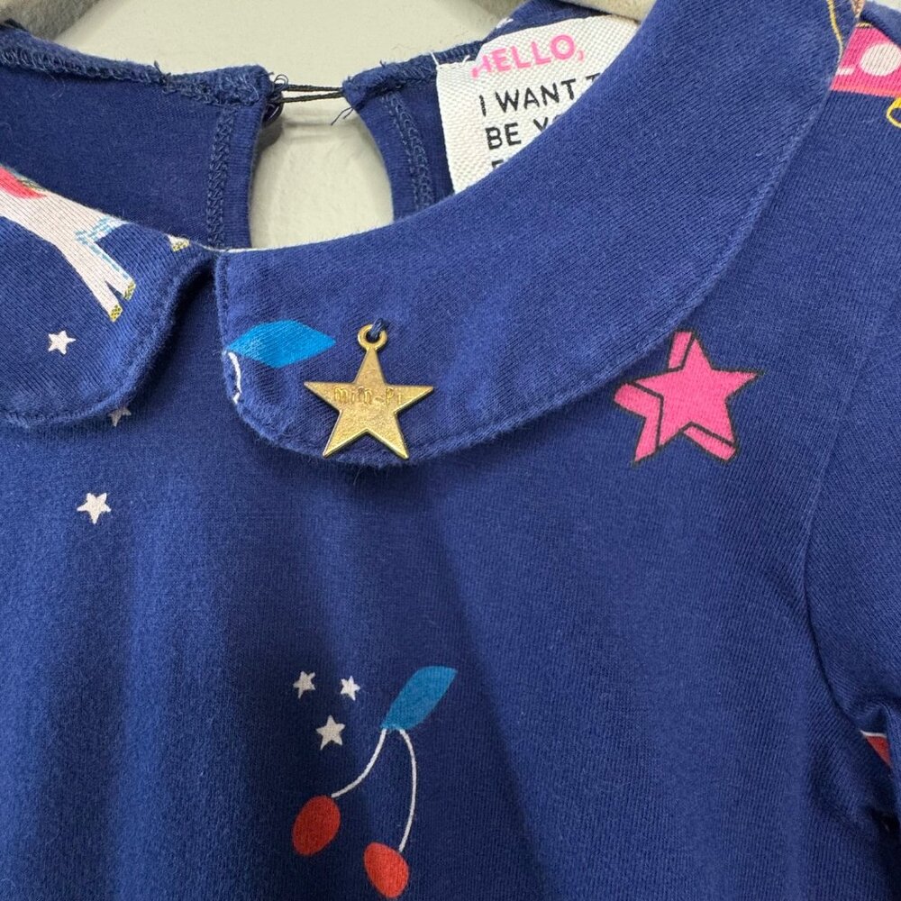 MIM-PI Unicorn & Rainbow Dress Girls 3 98 Tulle Skirt Peter Pan Collar Toddler - Picture 4 of 9